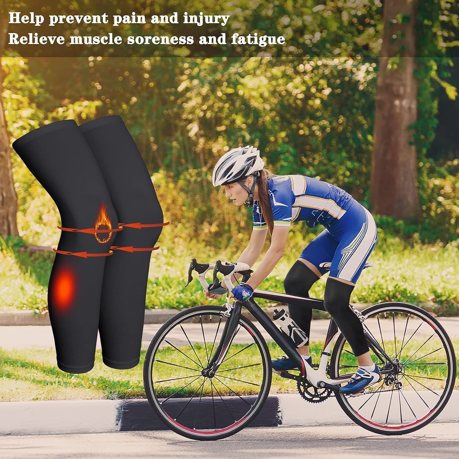 Compression Leg Sleeve Full Length Leg Sleeves Sports Cycling Unisex