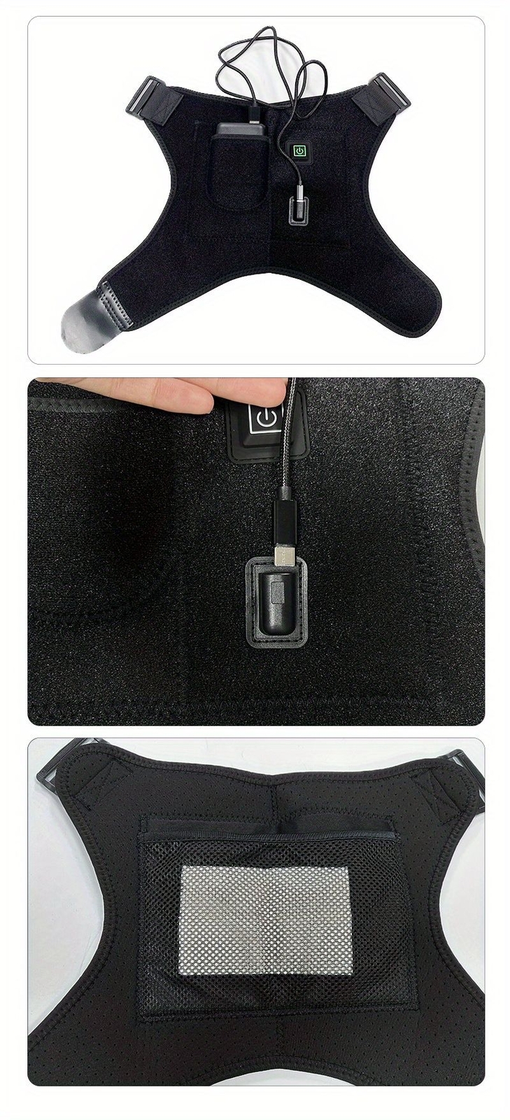 USB Heated Shoulder Massager Shoulder Brace Heating Pad For Knee Elbow Shoulder
