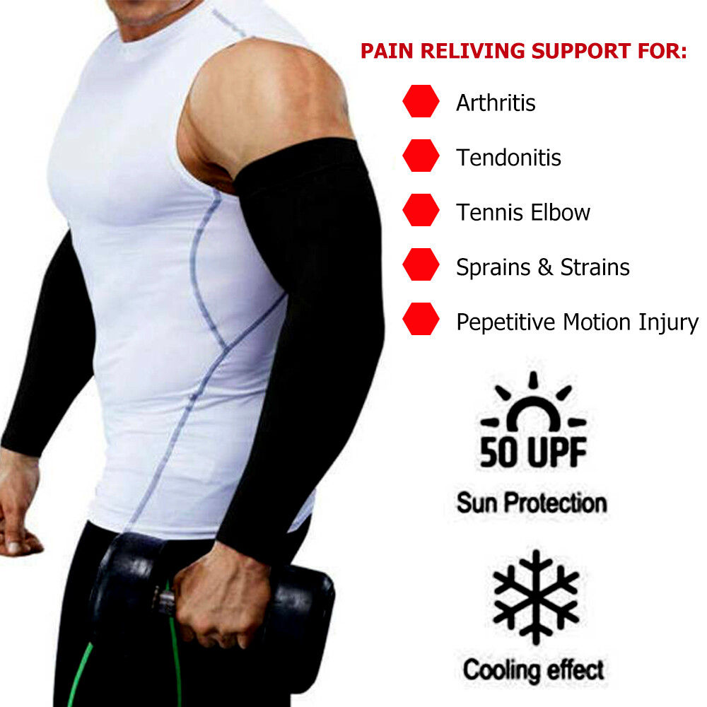 Unisex Compression Sleeve Arm Elbow Support Brace Arthritis Joint Pain Relief US