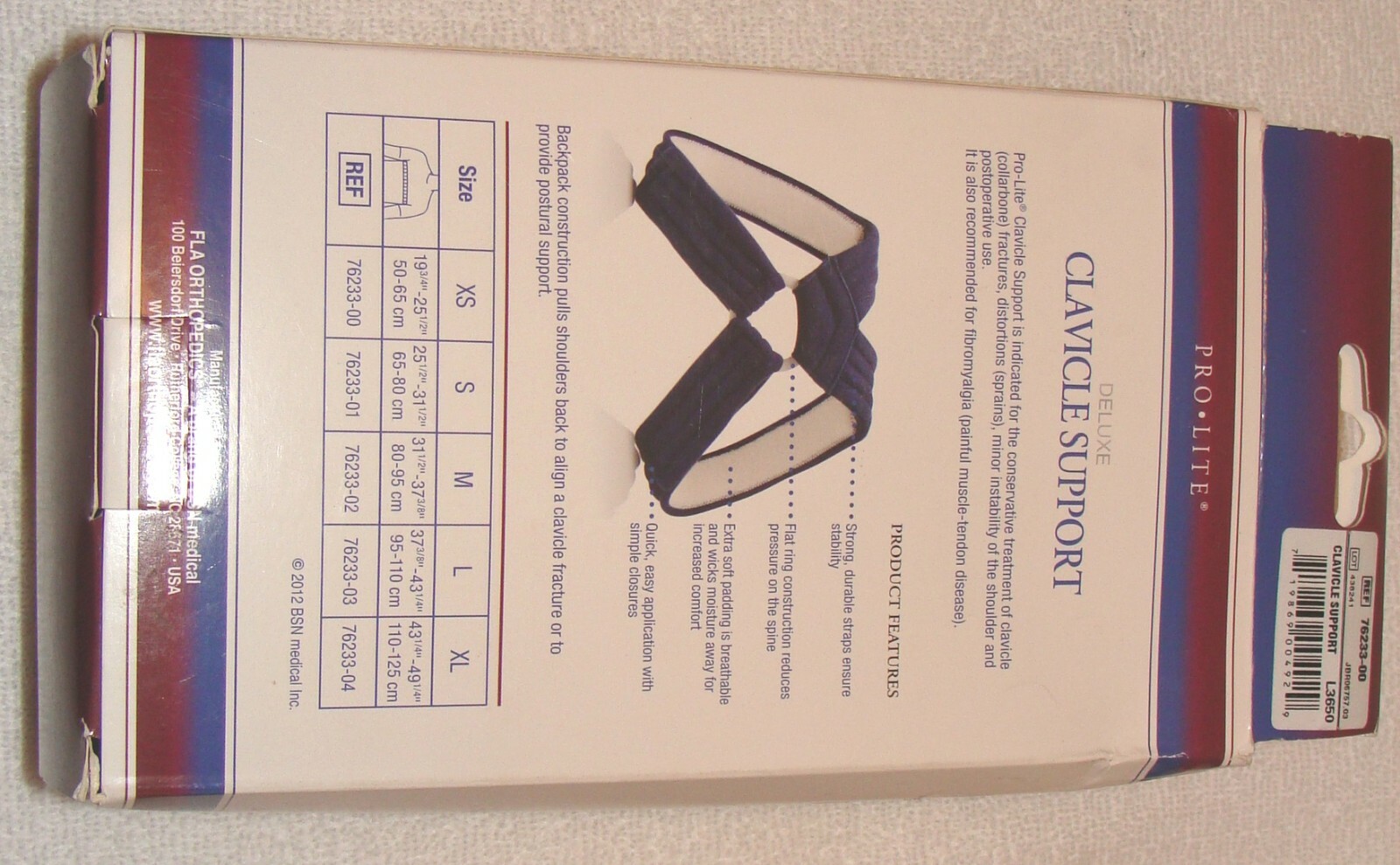 FLA Orthpedics Deluxe Clavicle Support XSmall New old Stock