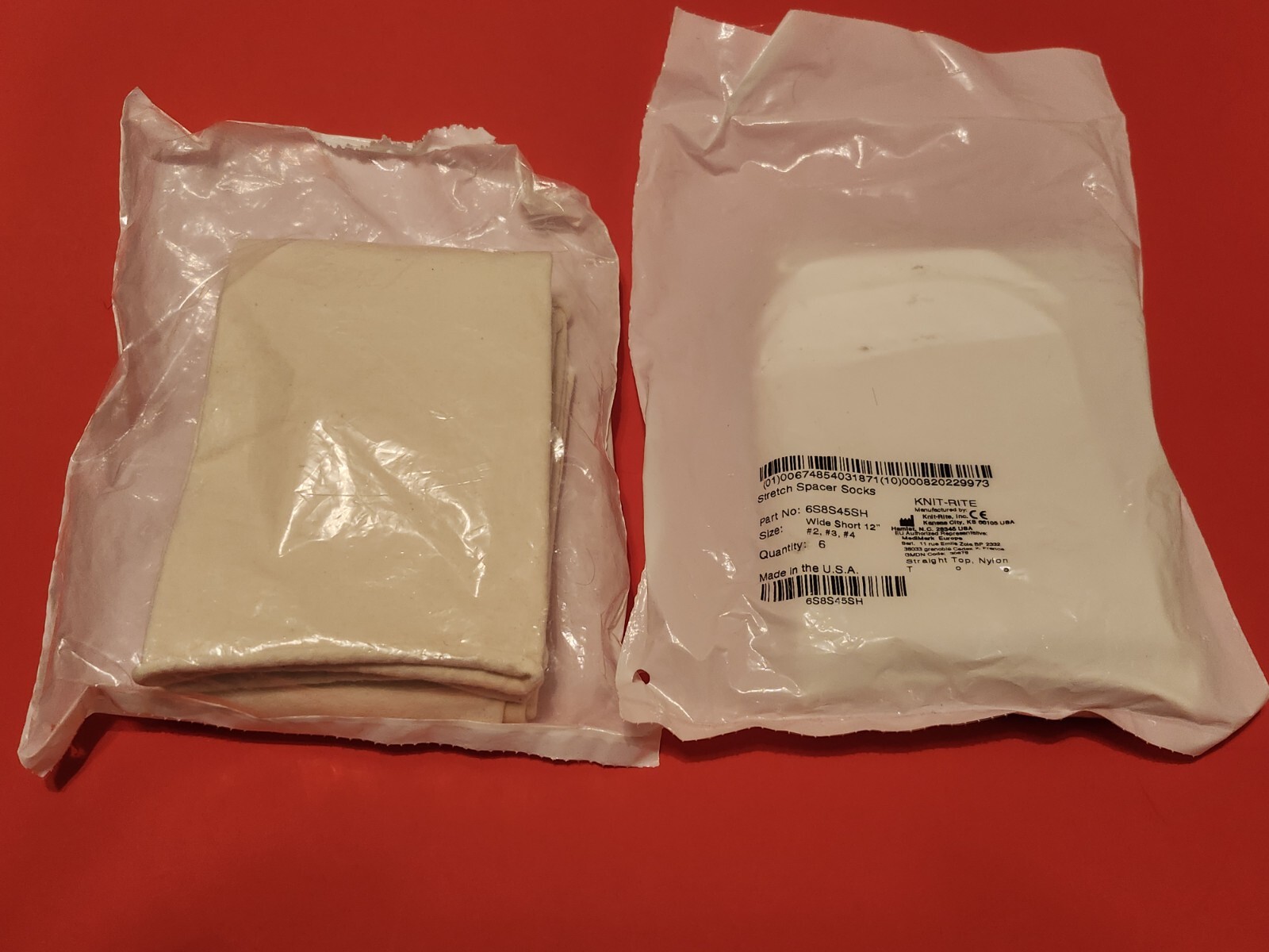 2 Packs NIP Knit-Rite Stretch Spacer Socks- Wide Short 12”-#2, #3, #4 6/PKG