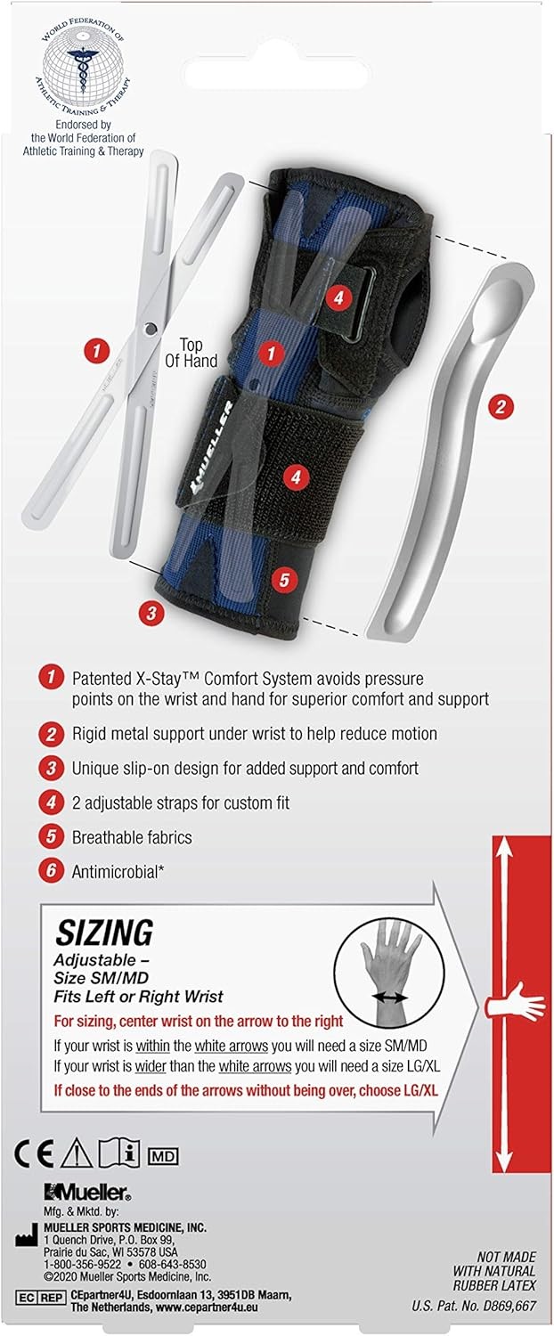 MLR X-Stay Wrist Stabilizer, Black, Small/Medium