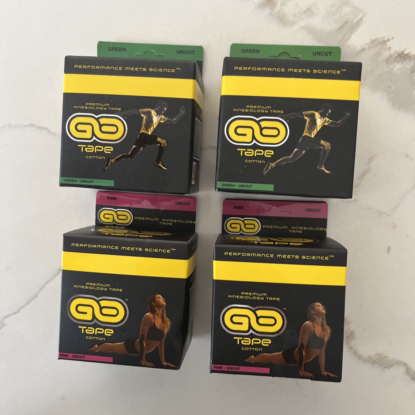 GO TAPE PREMIUM KINESIOLOGY TAPE 16.4 Feet/5M Green & Pink NEW & FACTORY SEALED!