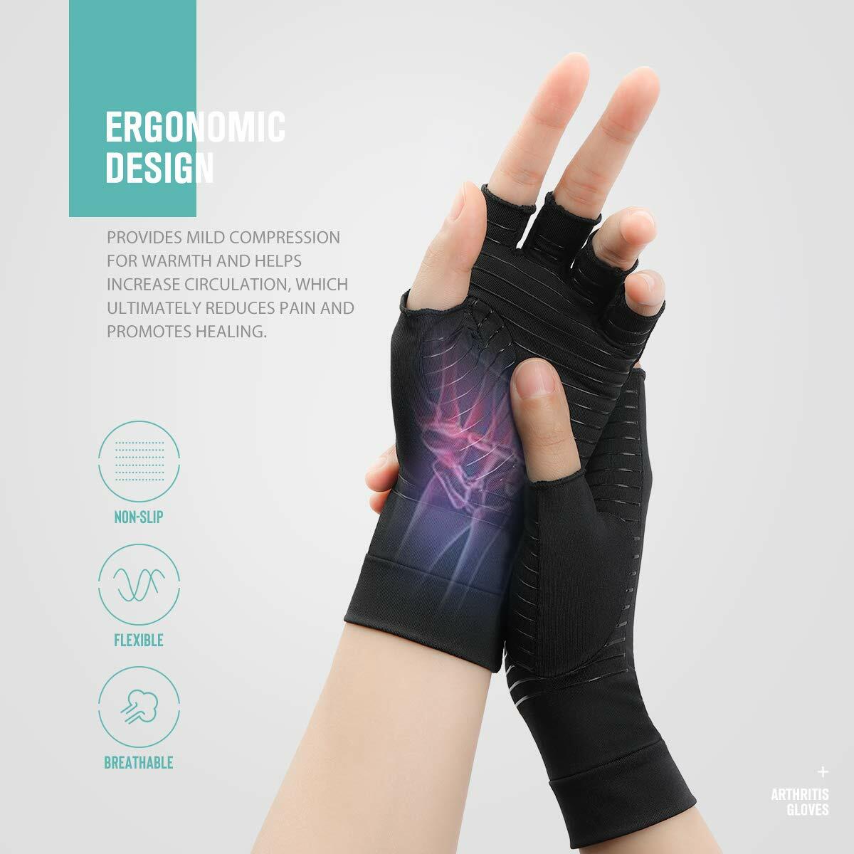 Doeplex Arthritis Gloves Fingerless Compression Gloves Hand Support Pain Relief