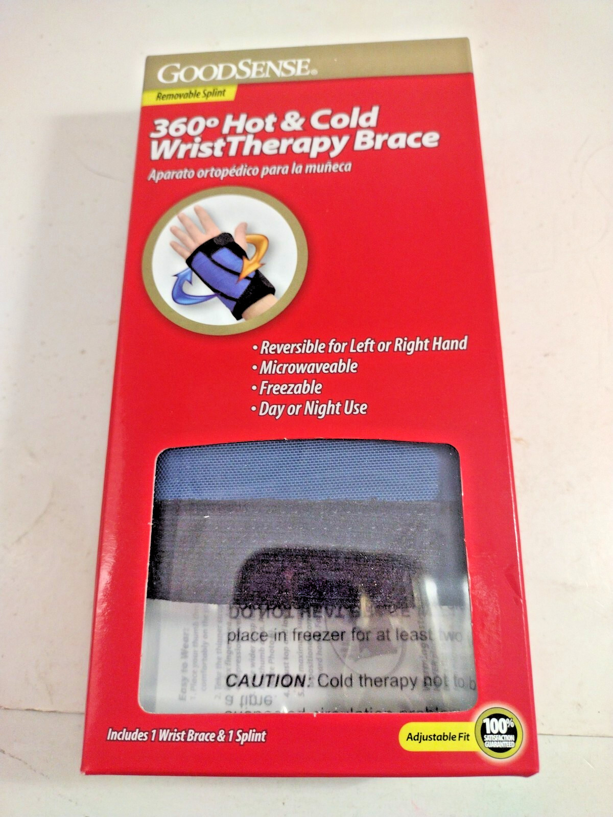 GoodSense 360° Hot & Cold Wrist Therapy Brace/Splint – Reversible – NEW