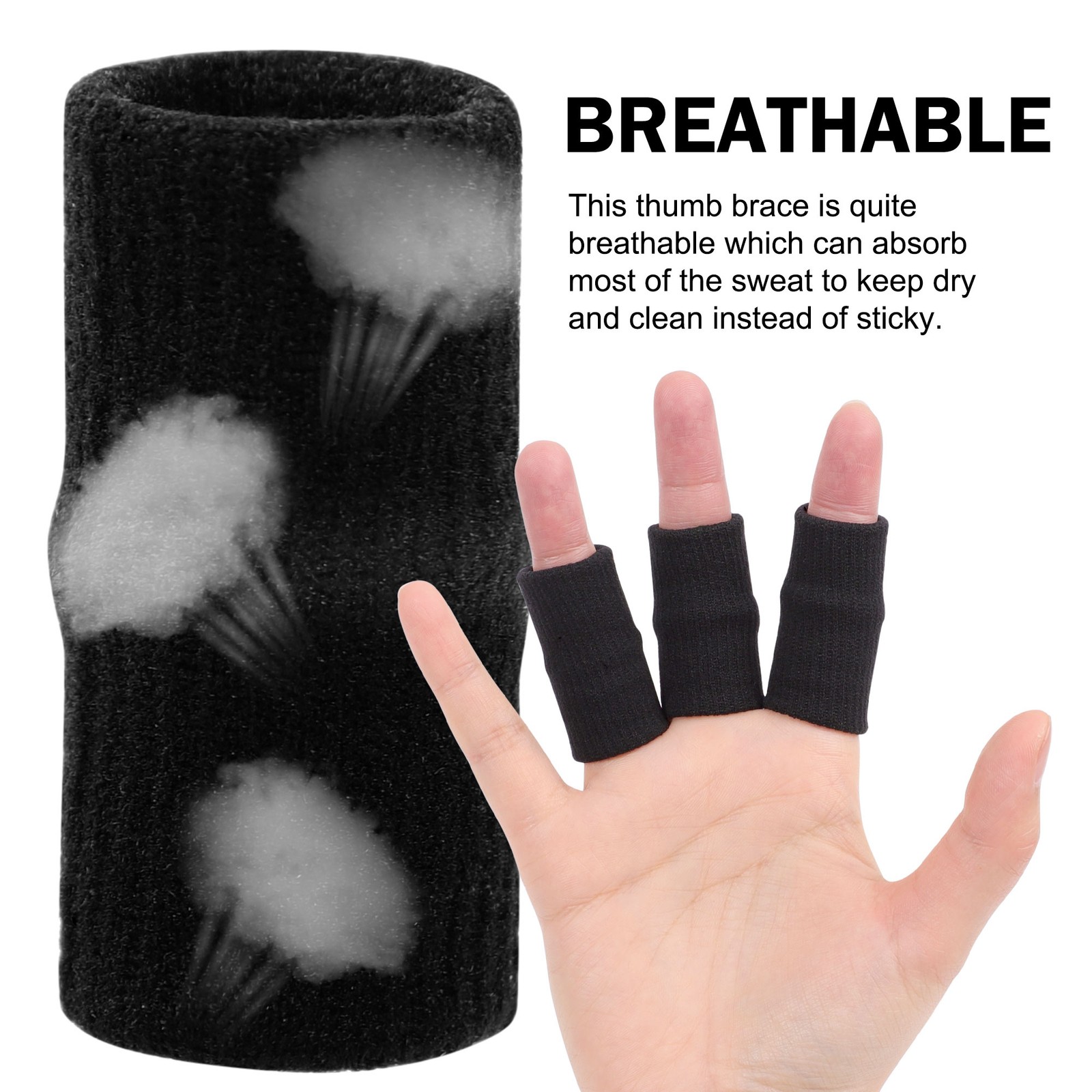 2.1″ × 1″ Black Finger Splints – Elastic Finger Sleeves for Sport Protection