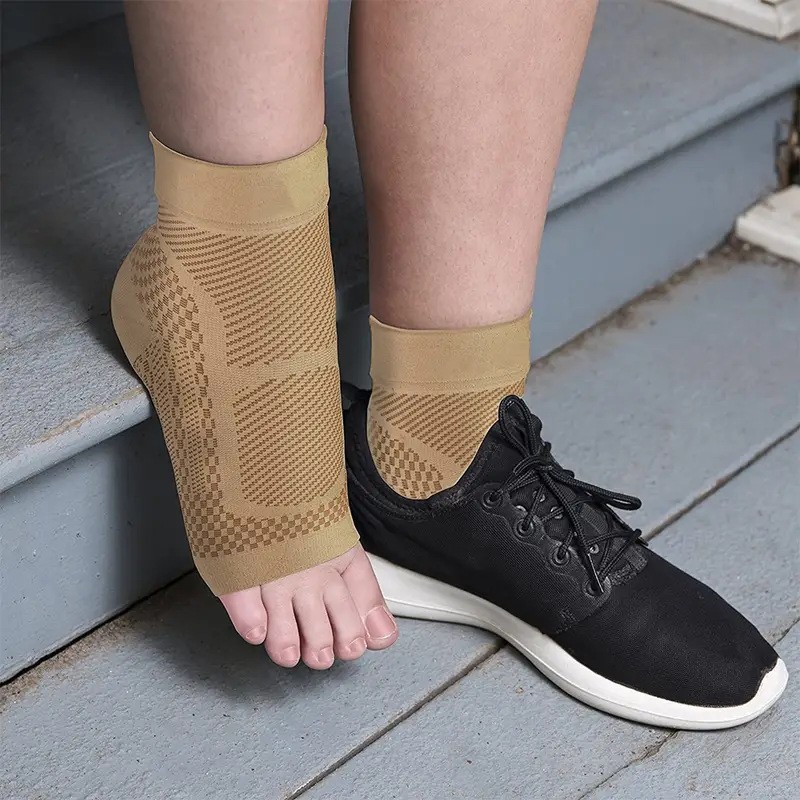 2× Compression Socks Open Toe Socks Ankle Arch Support Planter Fasciitis Pain US