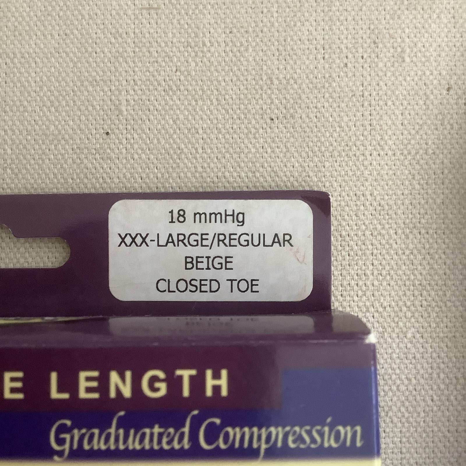 Anti Embolism Bell-Horn Stockings 18 mmHg Compression Closed Toe Beige XXX Large