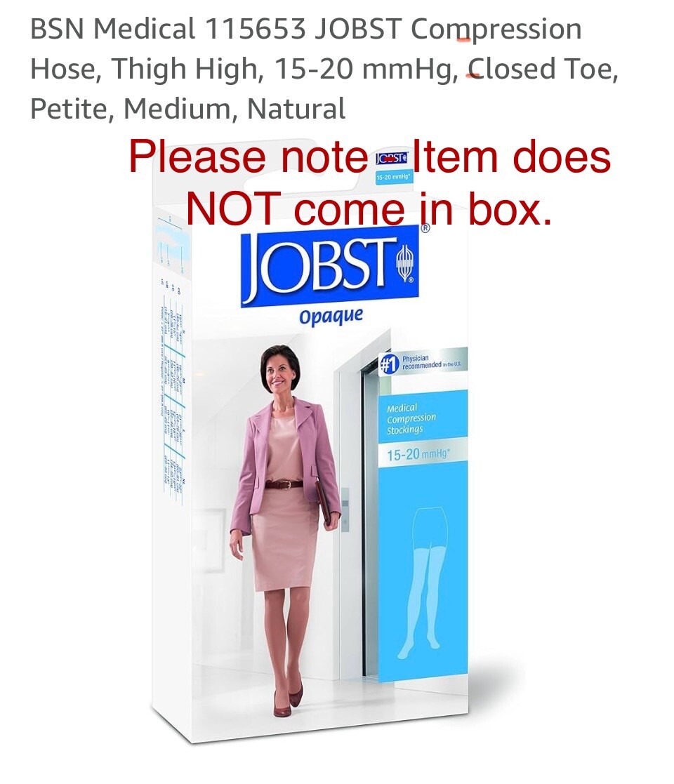 Jobst 15-20 mmHg Medium Petite Thigh High Closed Toe Opaque Stockings NO BOX!
