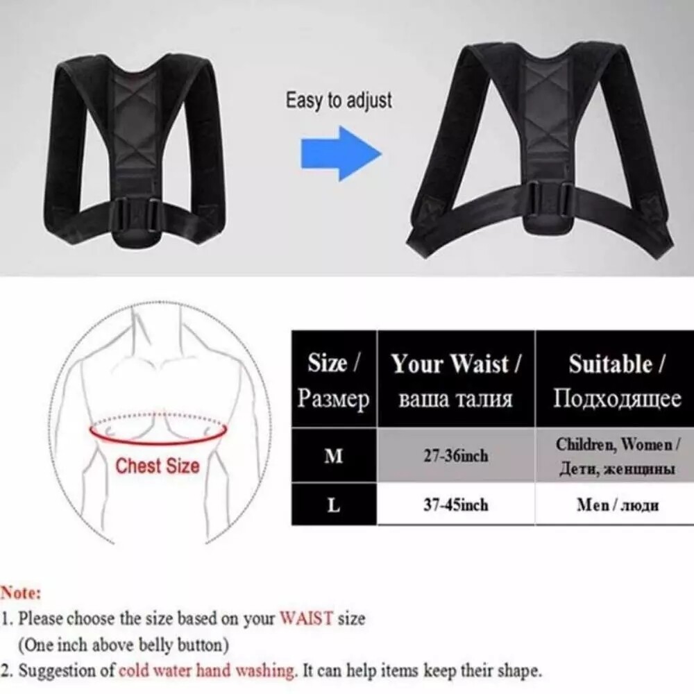 Men’s/Women’s dispersed lumbar spine back chest pressure correction support belt