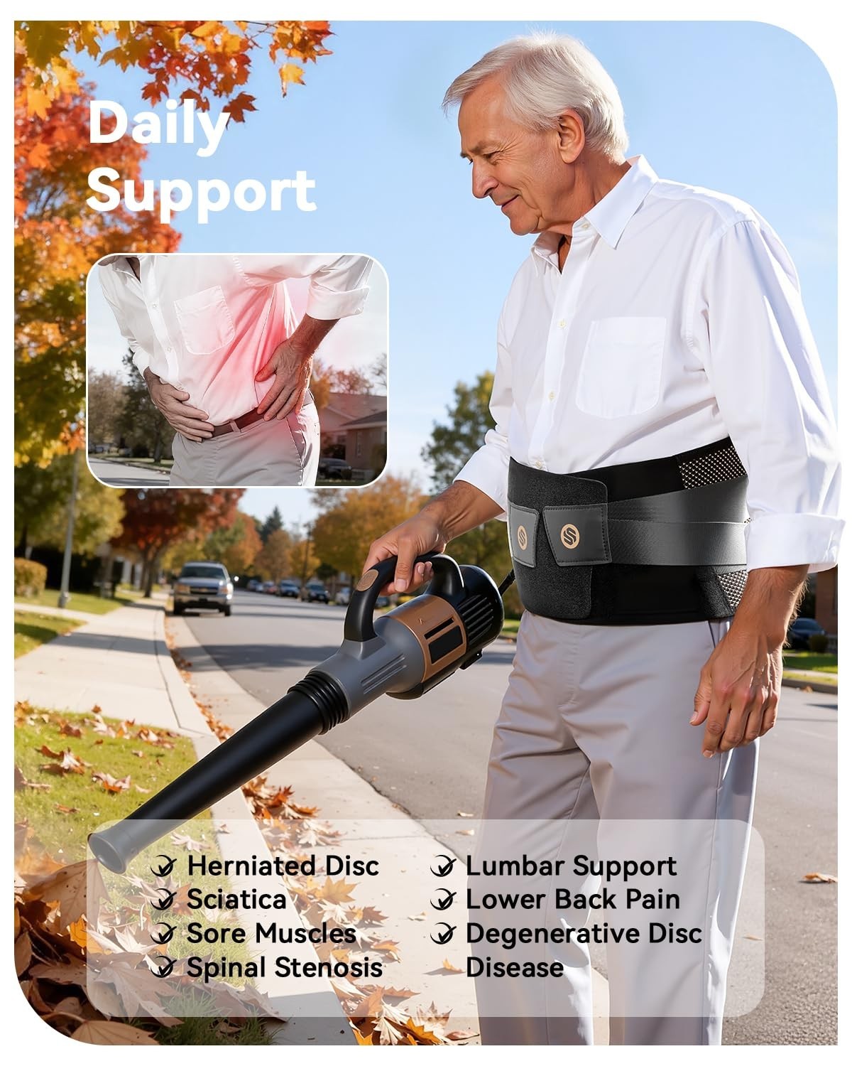 Ultra Breathable Medical Grade Back Brace for Pain Relief – Adjustable Support
