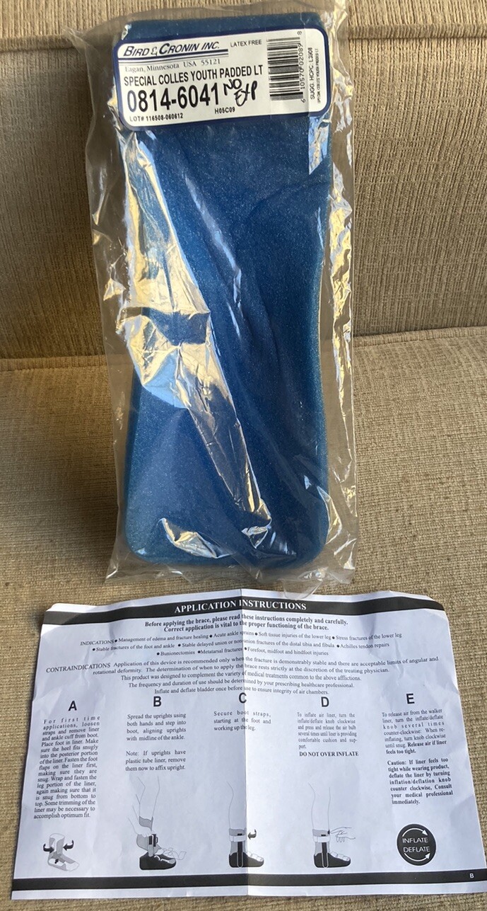 Bird & Cronin Inc Special Colles Youth Padded Left Wrist Brace Rigid New Unused