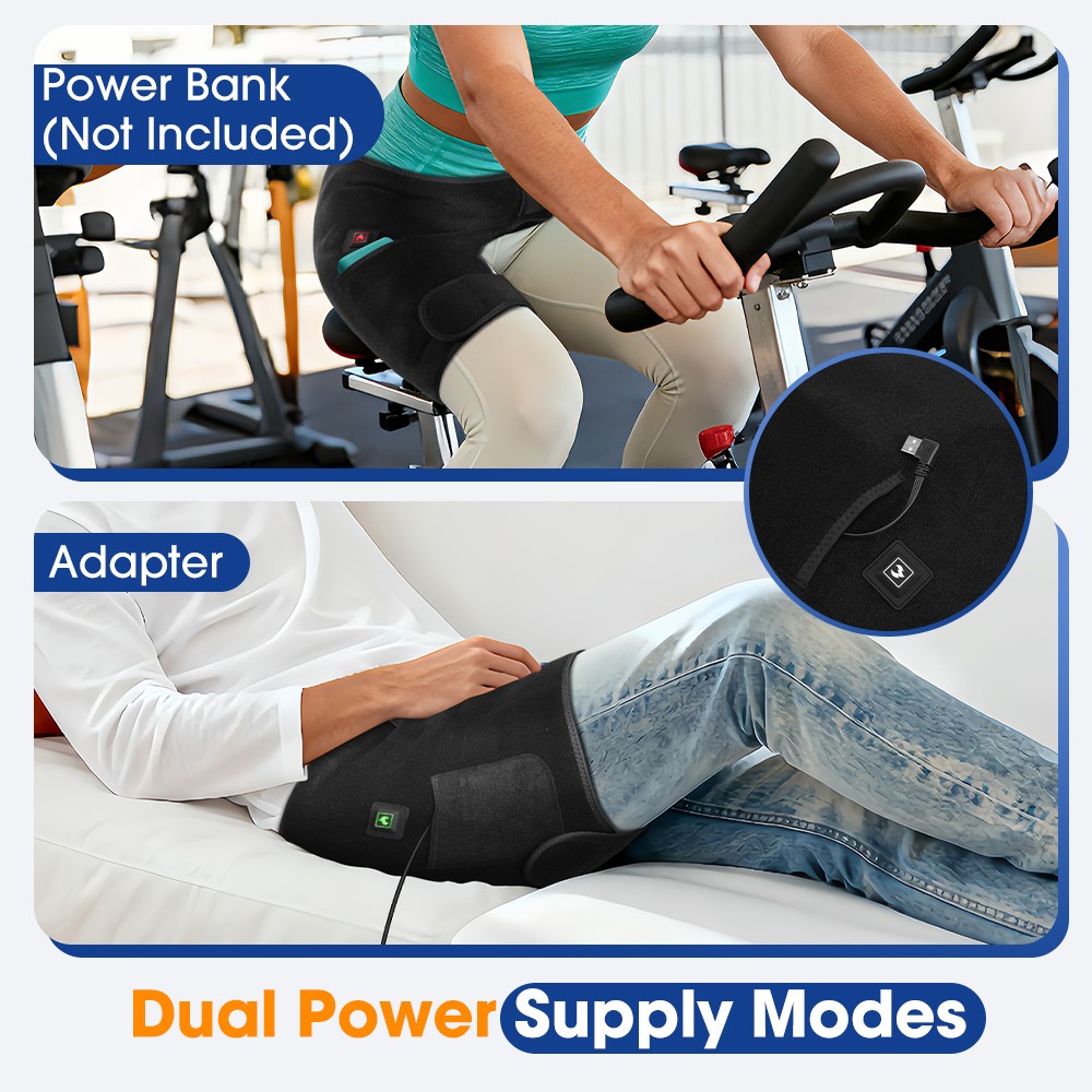 USB Heated Massage Waist Hip Support Brace Heating Pad for Sciatica Pain Relief