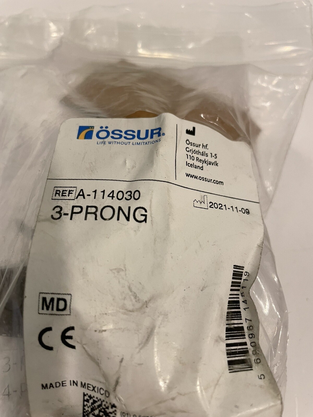 Ossur A-114030 3 Prong Socket Adapter Brace Bracket NEW! FREE SHIPPING!