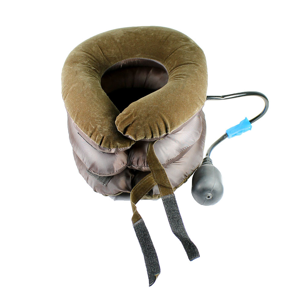 Brown Inflatable Neck Collar for Neck Shoulder Pain
