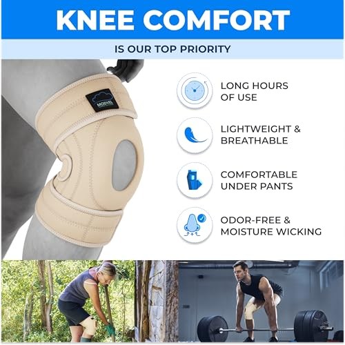 ELITE Knee Brace for Men & Women – Patella Gel Pads Small/Medium A Skin / Nude