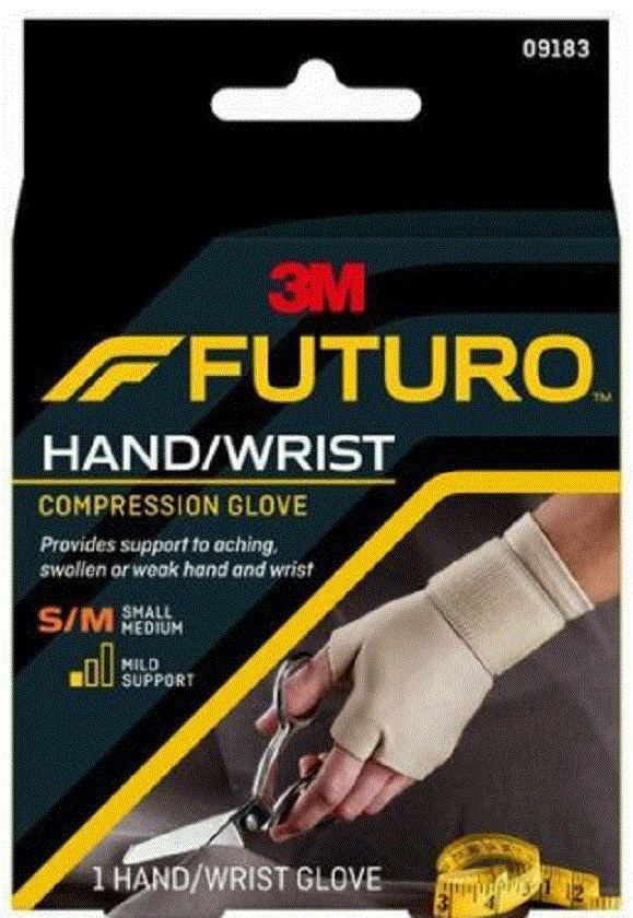 3M Futuro Compression Glove Mild Support to Aching, Weak Hands & Wrists S/M