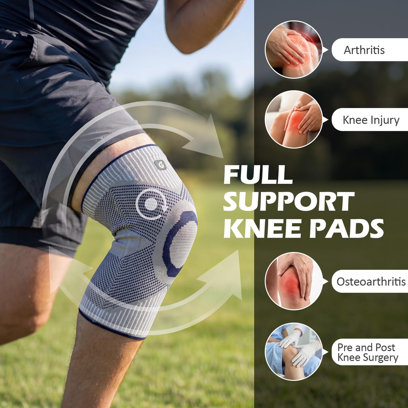 Knee Compression braces 1-Pack – Pain Relief Support for Arthritis, ACL & Men…