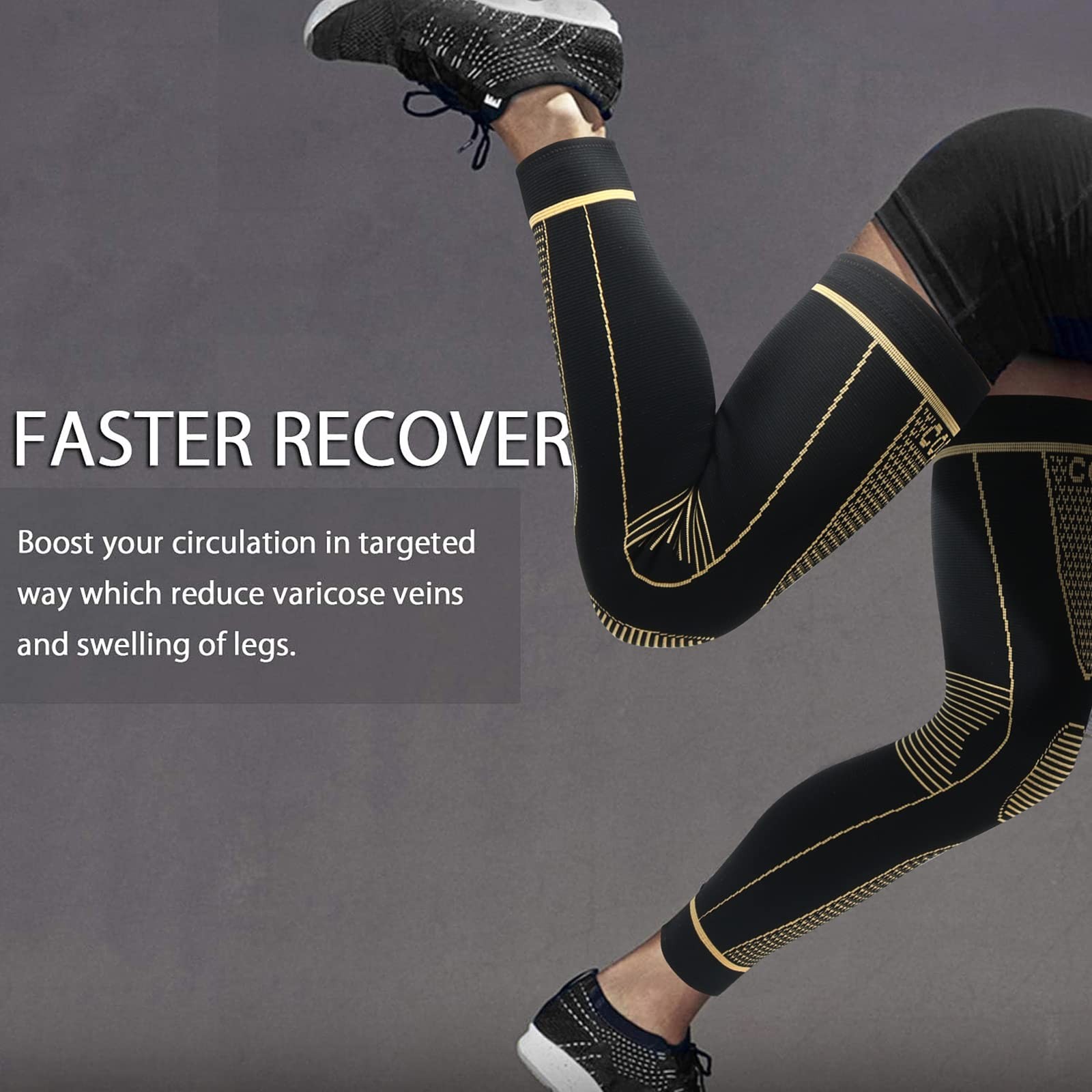 Full Leg Sleeves Long Compression Leg Sleeve Knee Sleeves Protect Leg, for Ma…