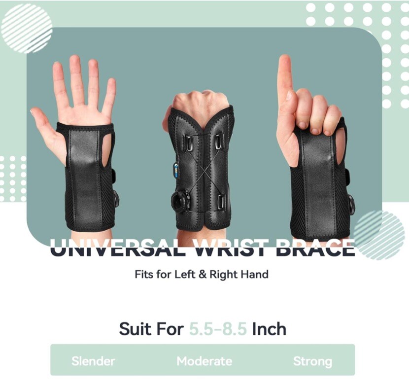 Wrist Brace for Carpal Tunnel~ Adjustable Knob Brace Night Support R & Left Hand
