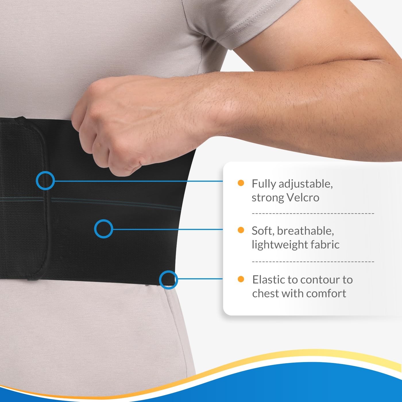 Broken Rib Brace for Men – Compression Chest Binder for Cracked Ribs Support …