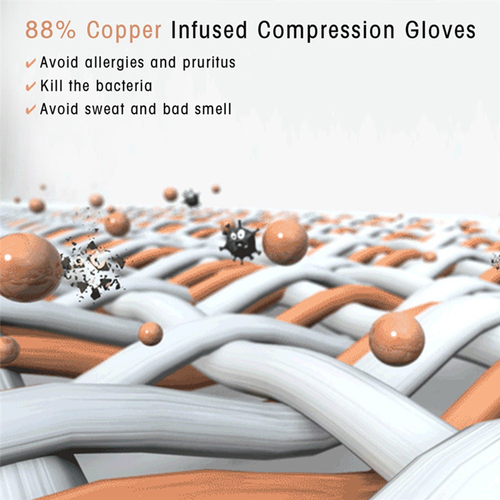 Copper Open Finger Compression Gloves for Arthritis & Carpal Tunnel Discomfort