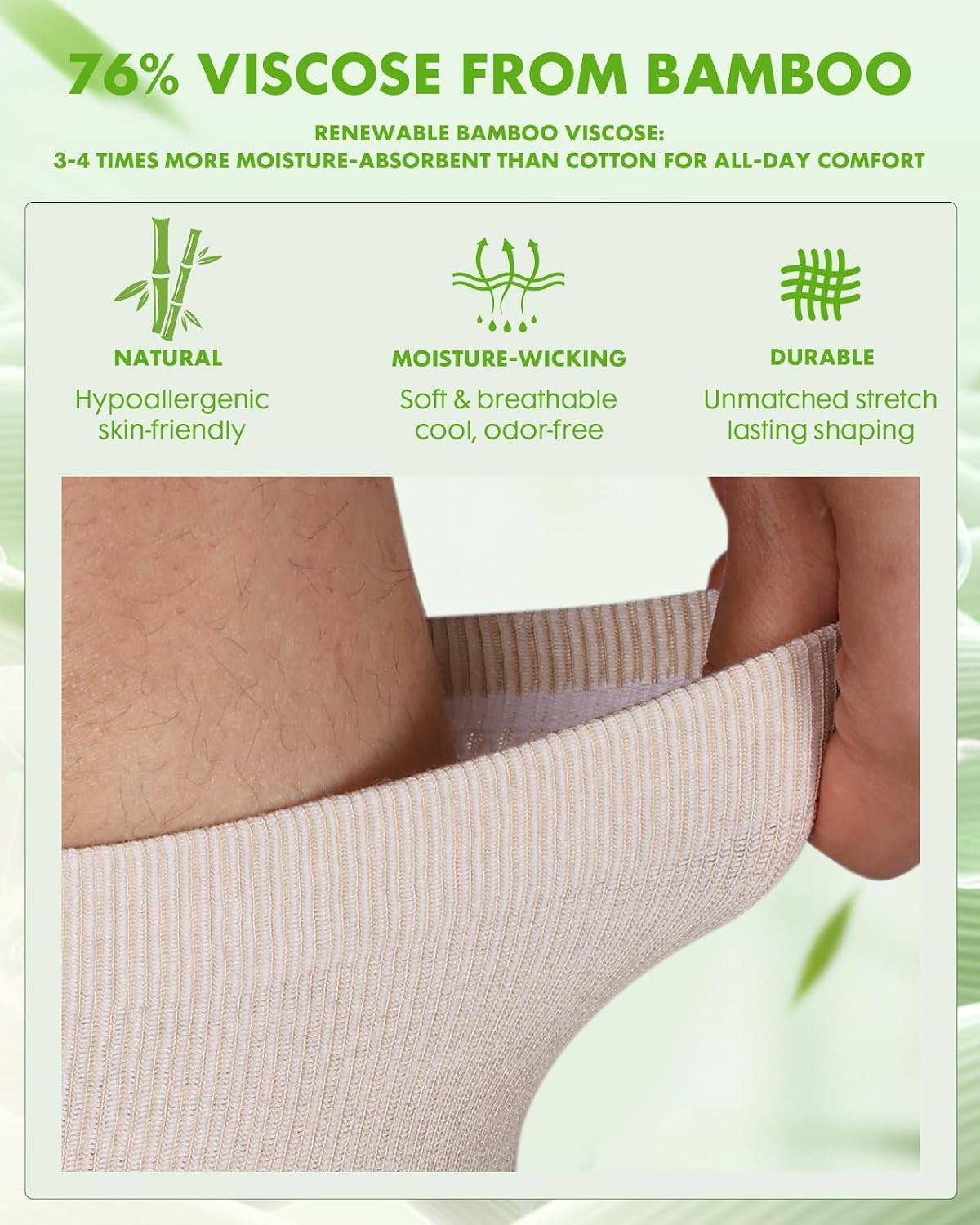 Wide Calf Beige Grey Bamboo Compression Socks XX-Large Women’s