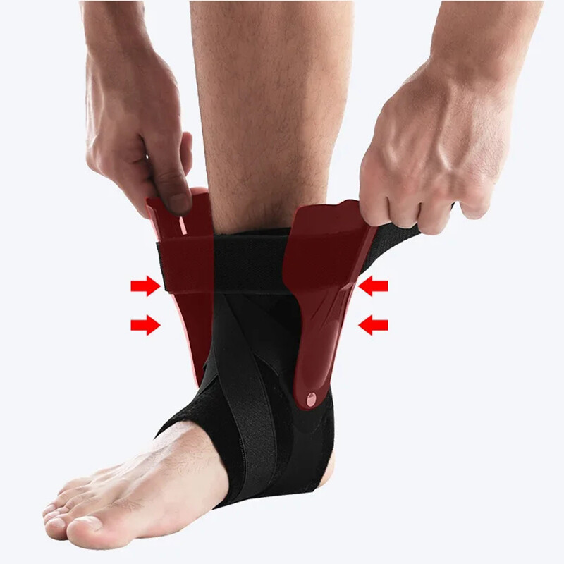 Black Ankle Brace Support Compression Stabilizer Pain Relief Foot Lace Up Belt