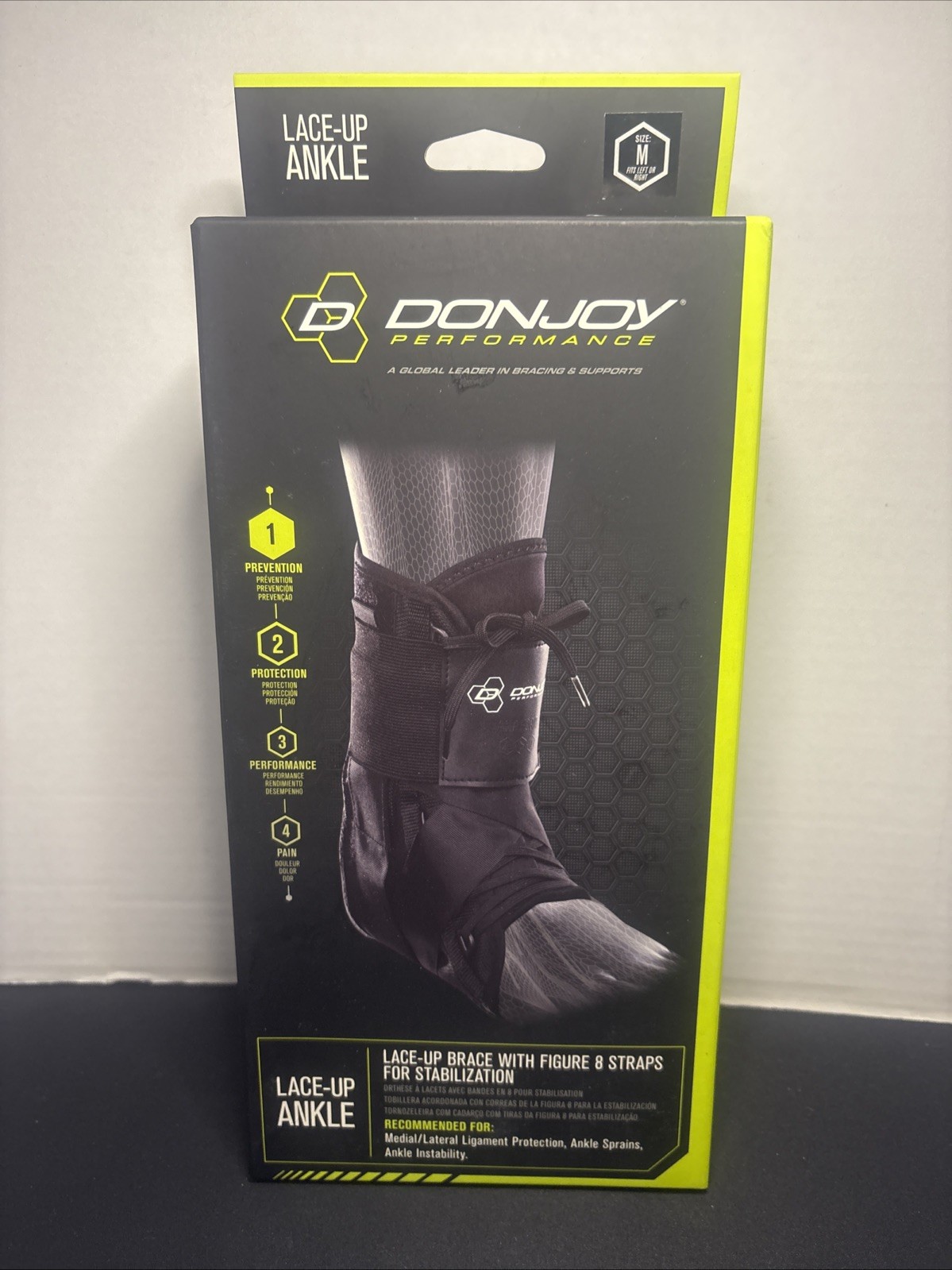 DonJoy Performance Lace-Up Ankle Brace Black Medium 12-13” New