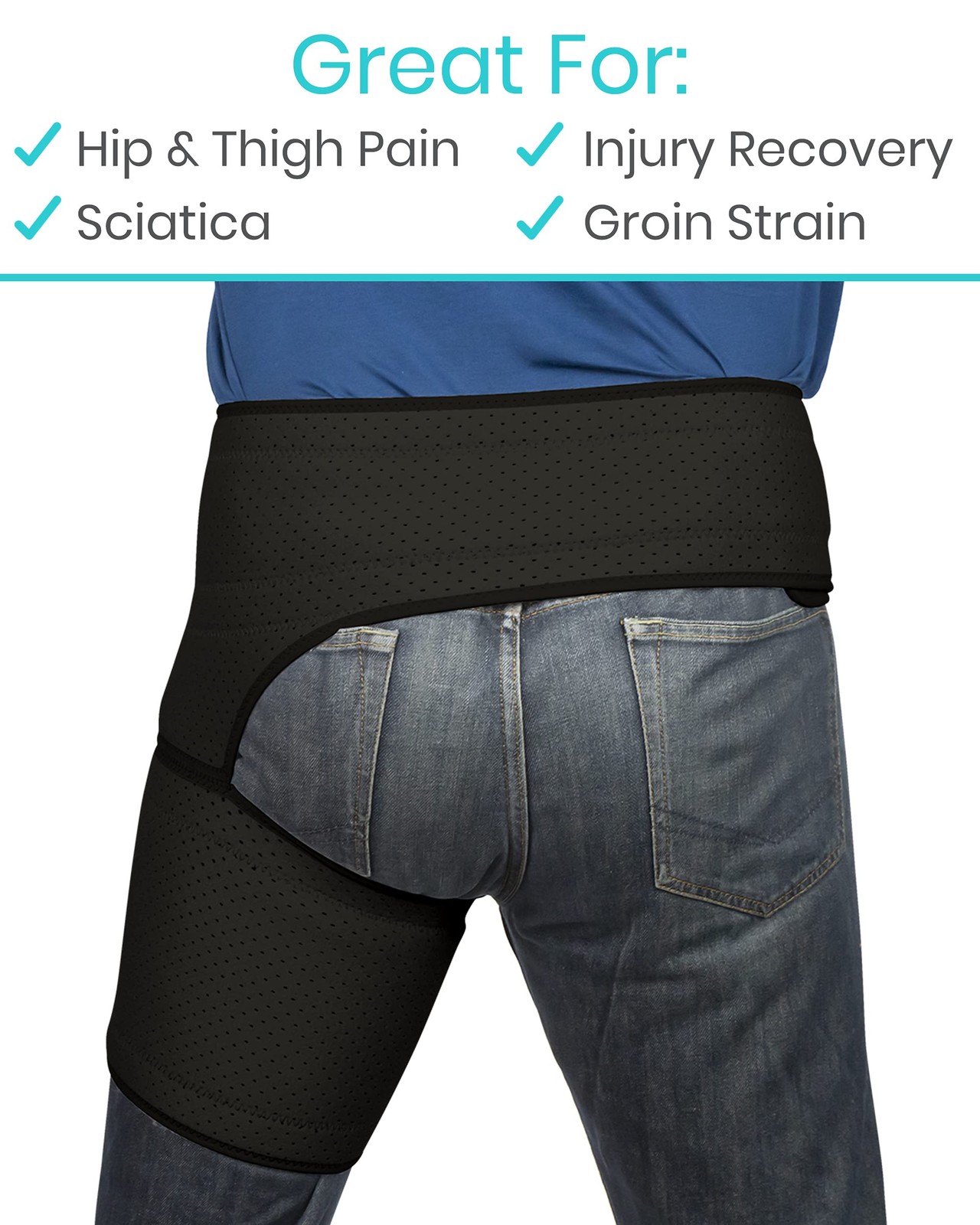 Vive Hip and Groin Brace – Sciatica Bursitis Hip Pain Relief Compression Wrap
