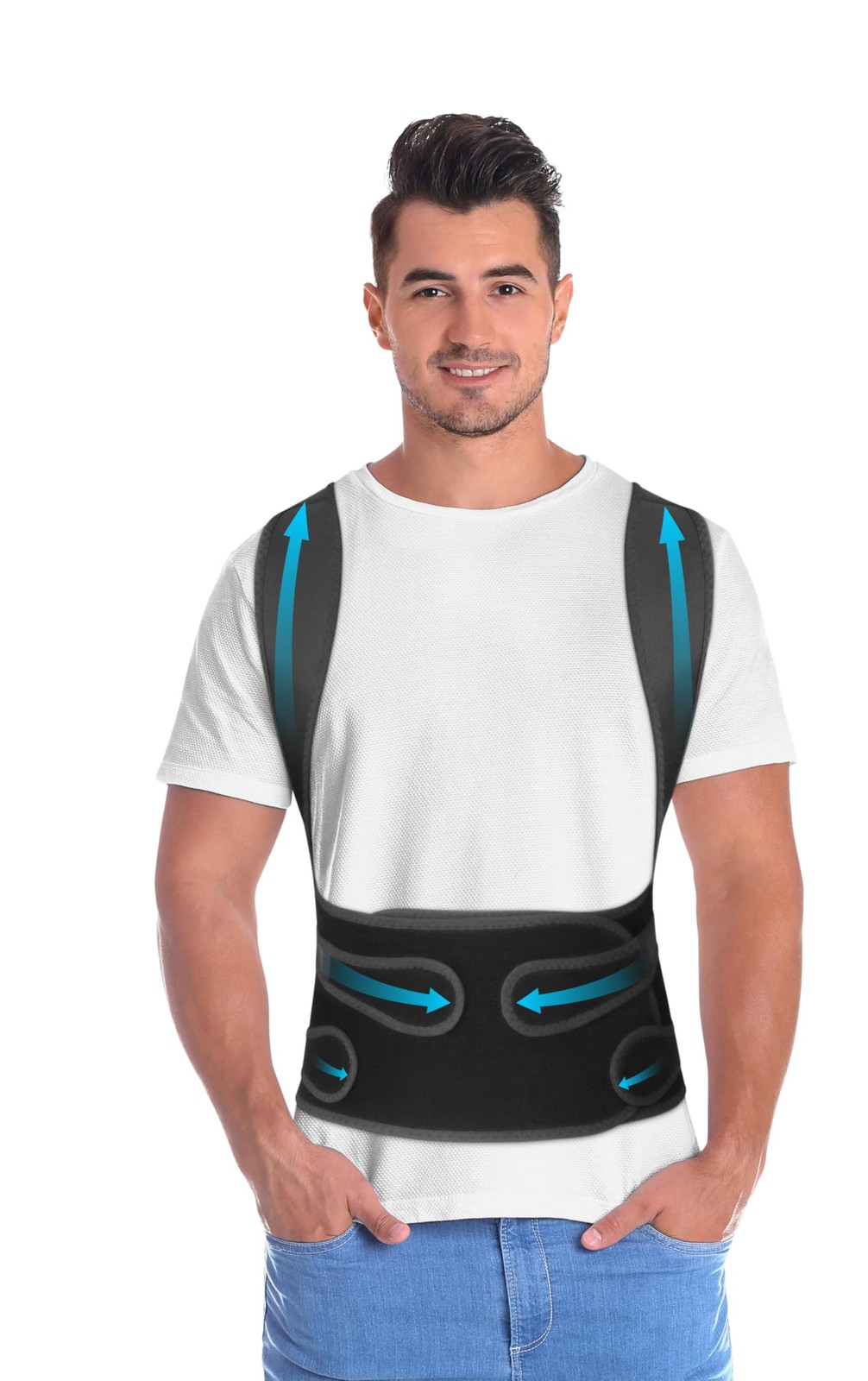 BLITZU Back Brace Posture Corrector for Women and Men. X-Large, Black