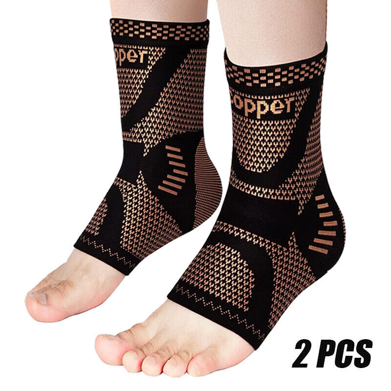 Copper Ankle Compression Sleeve for Pain Relief, Achilles Tendonitis Women & Men