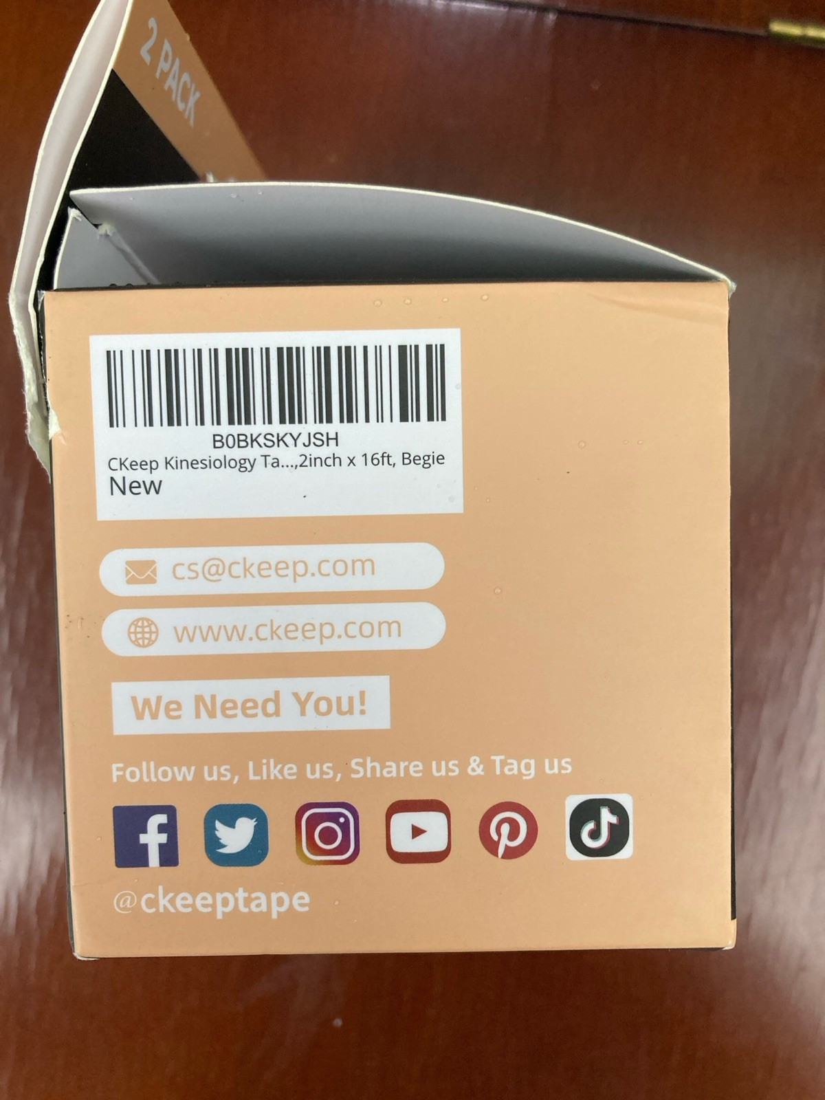 CKeep Kinesiology Tape (1 Roll) Original Cotton Elastic Premium Athletic Tape