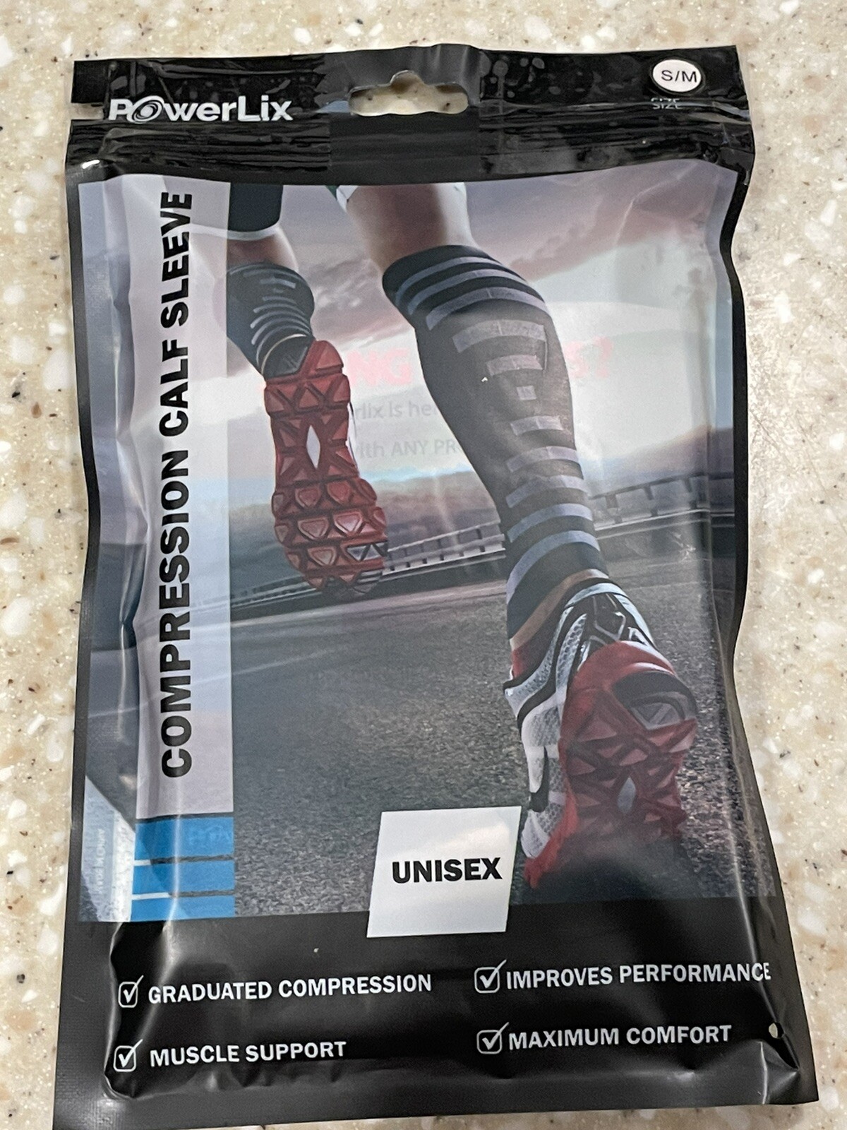 PowerLix Compression Calf Sleeve 1 Pair. Small Medium. Unisex.