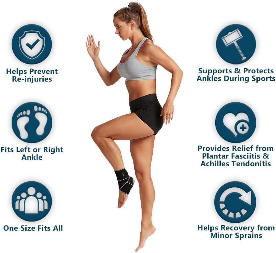 Unisex Adjustable Compression Ankle Sleeve – Ideal for Plantar Fasciitis Relief