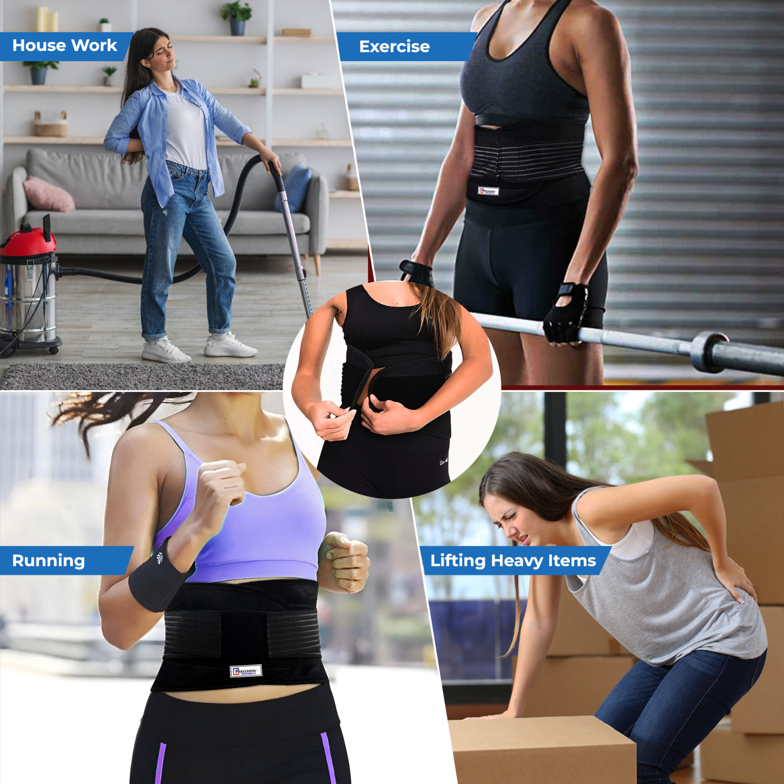 Adjustable Neoprene Double Pull Lumbar Support Lower Back Pain Relief Belt Brace