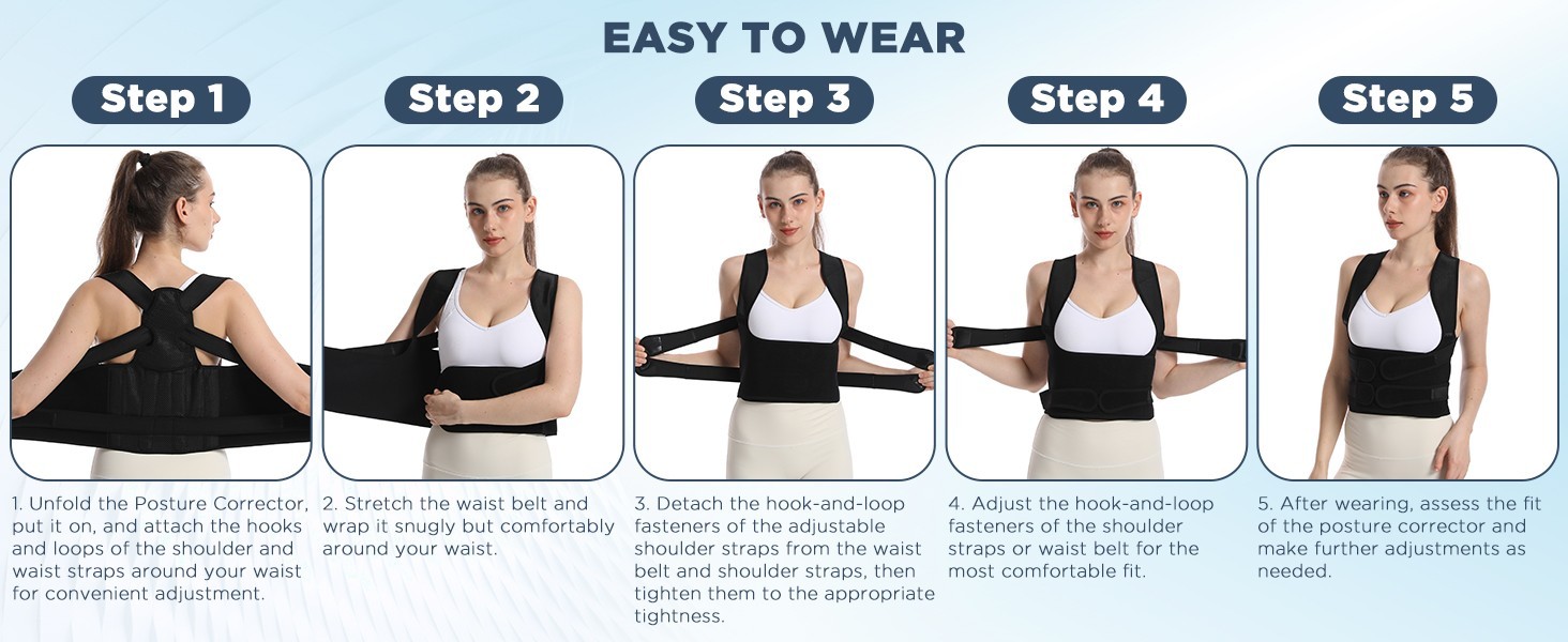 Back Brace Posture Corrector Adjustable Shoulder Support Belt for Men Women Back