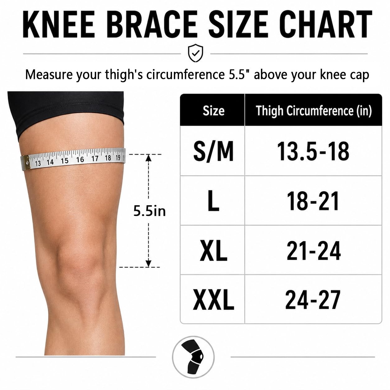 Anynew Knee Brace for Men and Women, Adjustable S/M, With Stabilizer