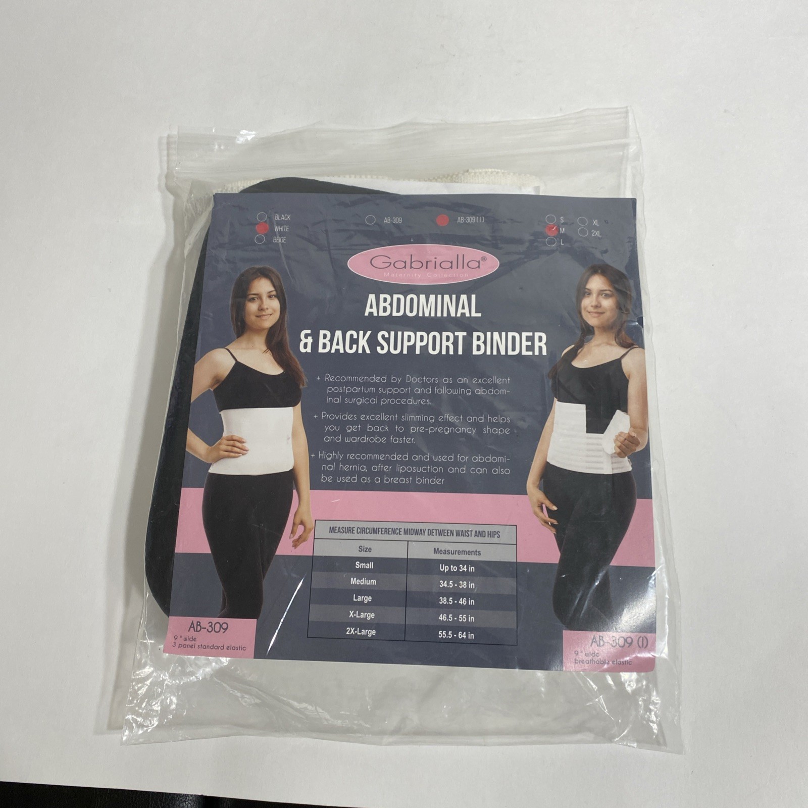 Gabrialla Maternity Collection Abdominal & Back Support Binder BELT MedAB-309(1)