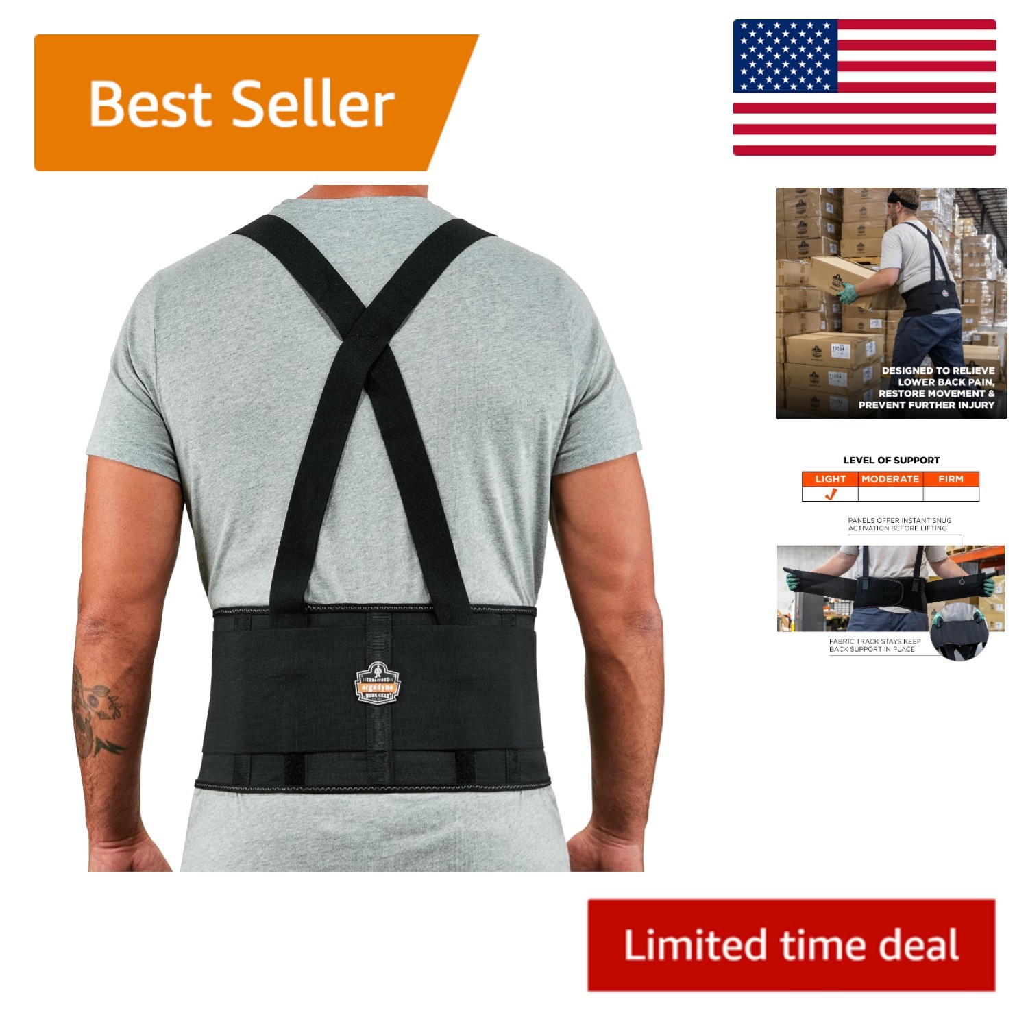 ProFlex Back Support Belt with Removable Straps – Relieve & Protect Your Back