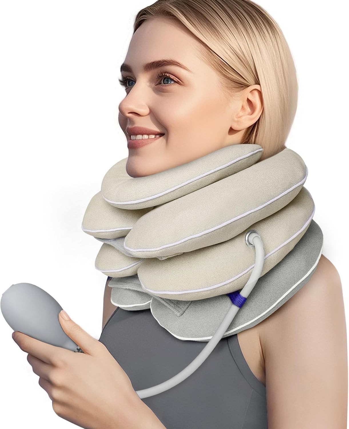 Neck Stretcher with Brace – Inflatable Cervical Traction Device for Neck Pain…
