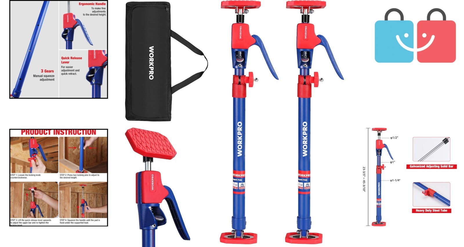 High Density Adjustable Support Pole – Perfect for Cabinets & Shelves