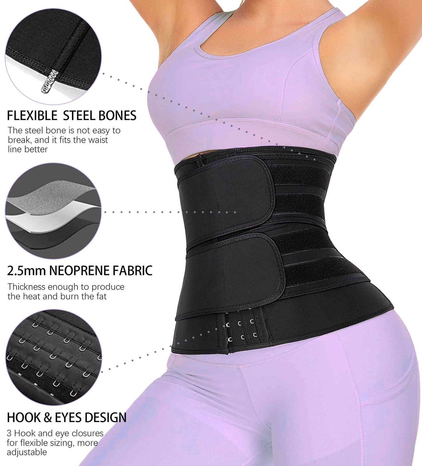 Sweat Belt Women Or Men Tummy Waist Trainer Hot Body Shaper Slim Band Wrap USA