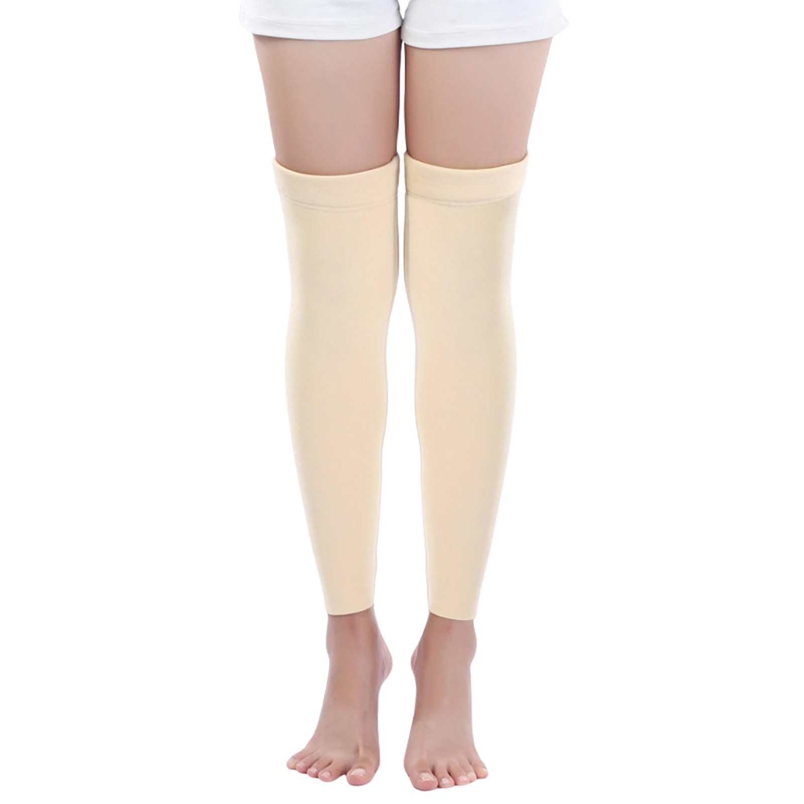 Men Women Warm Fleece Lined Knee Brace Leg Warmer Thermal Full Leg Sleeve Kne…