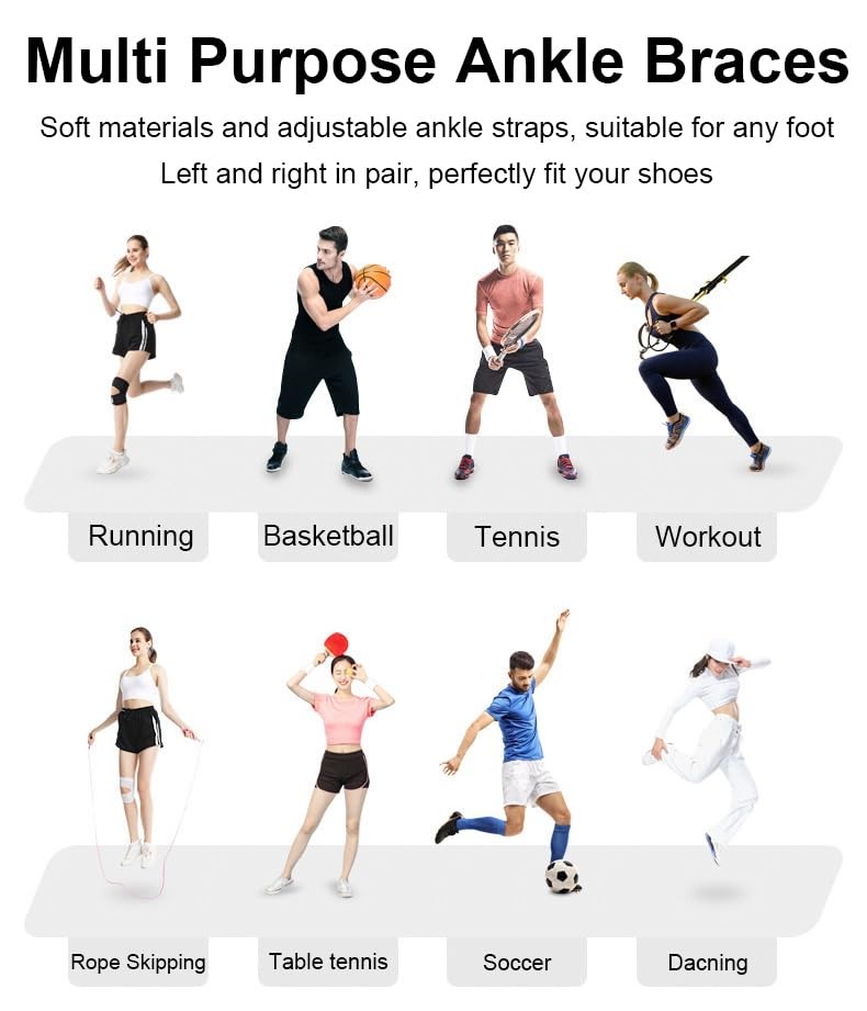 Ankle Braces for Men & Women, 2 pcs Ankle Compression Sleeve Ankle Sleeve Com…