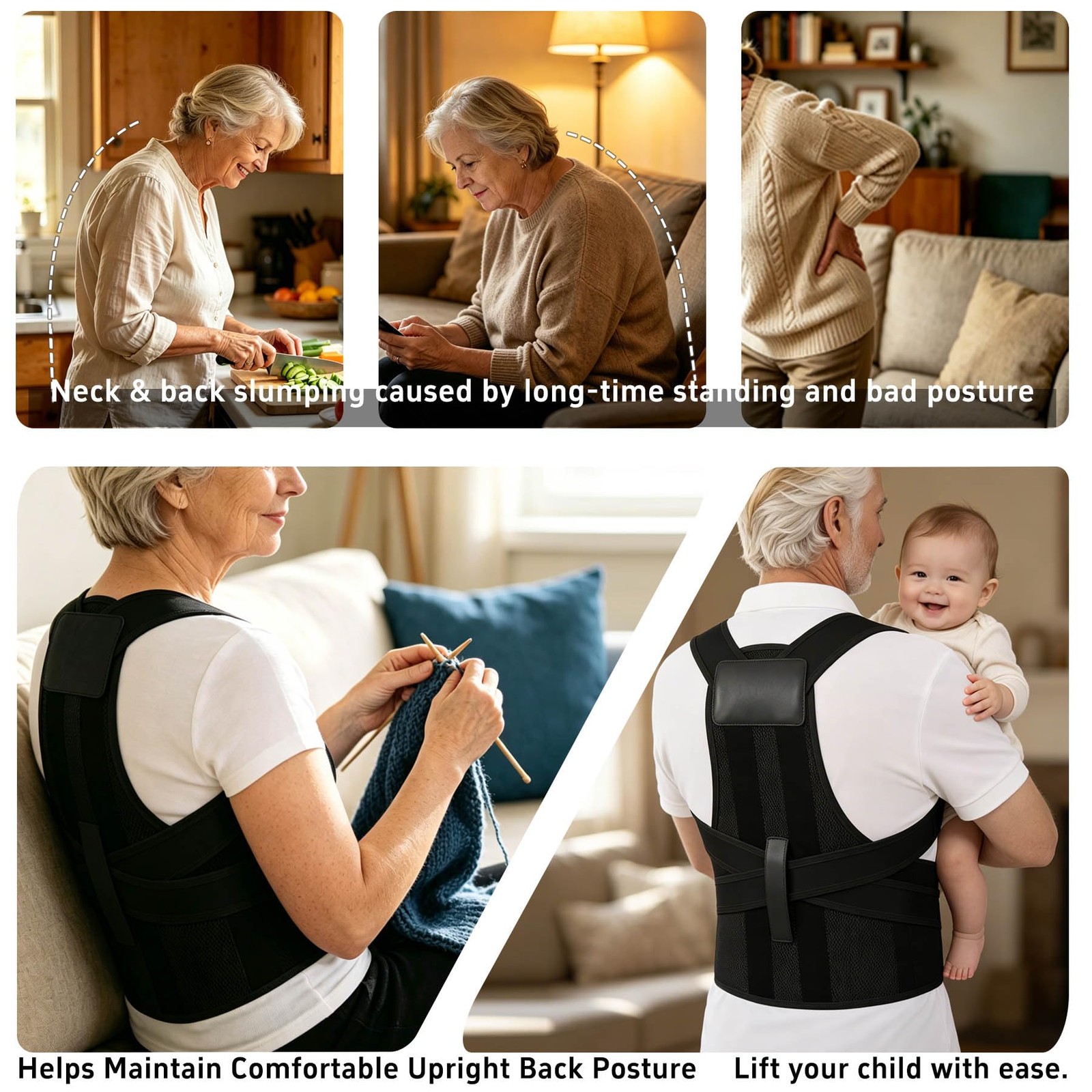 Back Brace Posture Corrector for Seniors and Men Upgraded Dynamic Traction Co…