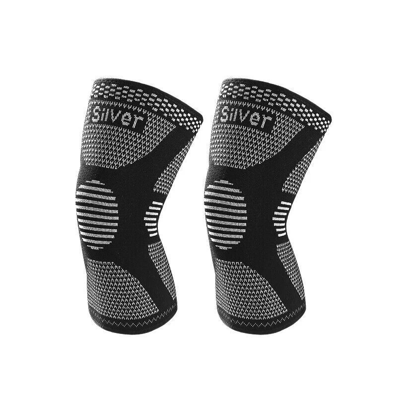 2x Copper Knee Sleeves Silver Compression Brace Support Sport Joint Injury Pain