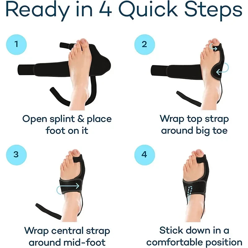 Bunion Corrector Big Toe Splint Adjustable Foot Brace for Pain Relief Day & Nig
