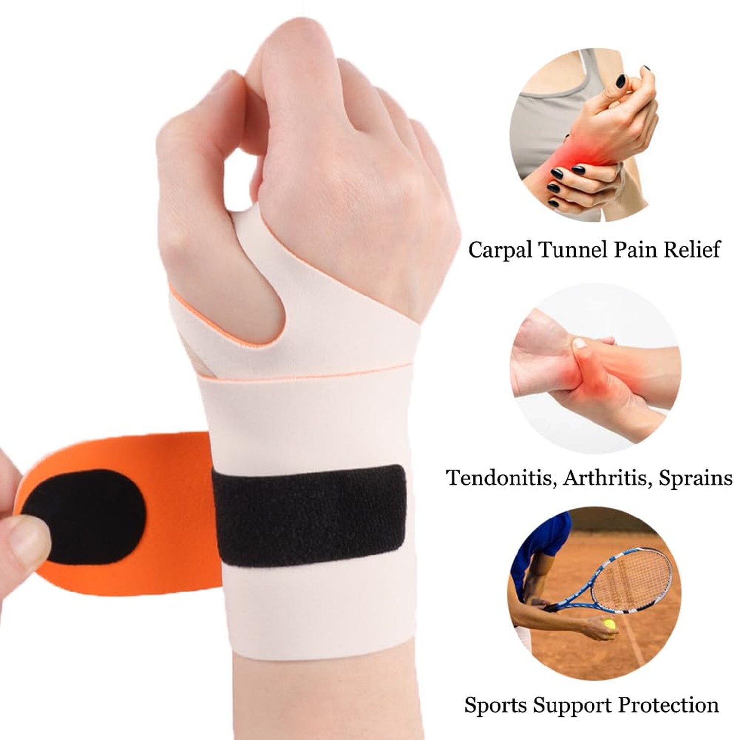 Compression Wrist Brace (2Pcs), Elastic Wrist Wrap Support for Carpal Tunnel,…