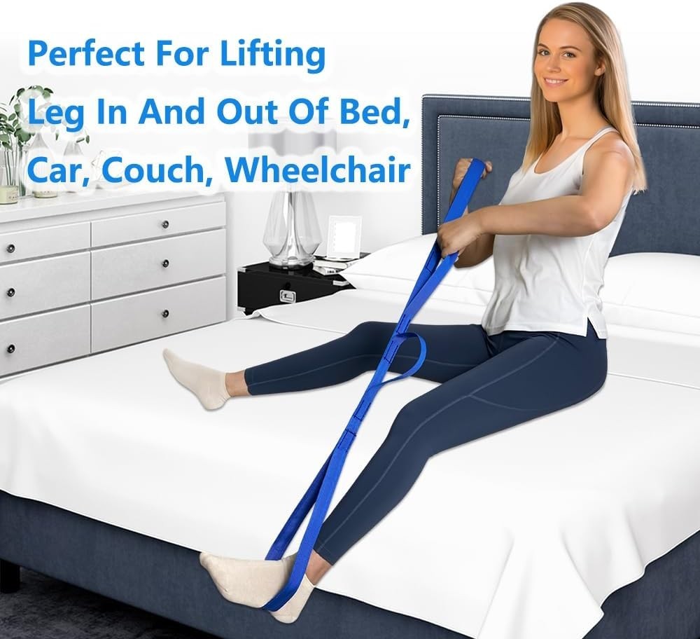 42 Inch Leg Lifter Strap Rigid Multi Loop for Hip Knee Surgery Recovery Bed Car